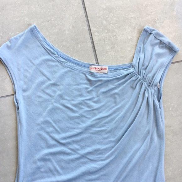 Vintage Guess Top Asymmetrical Gray Blue Tie - Picture 2 of 5